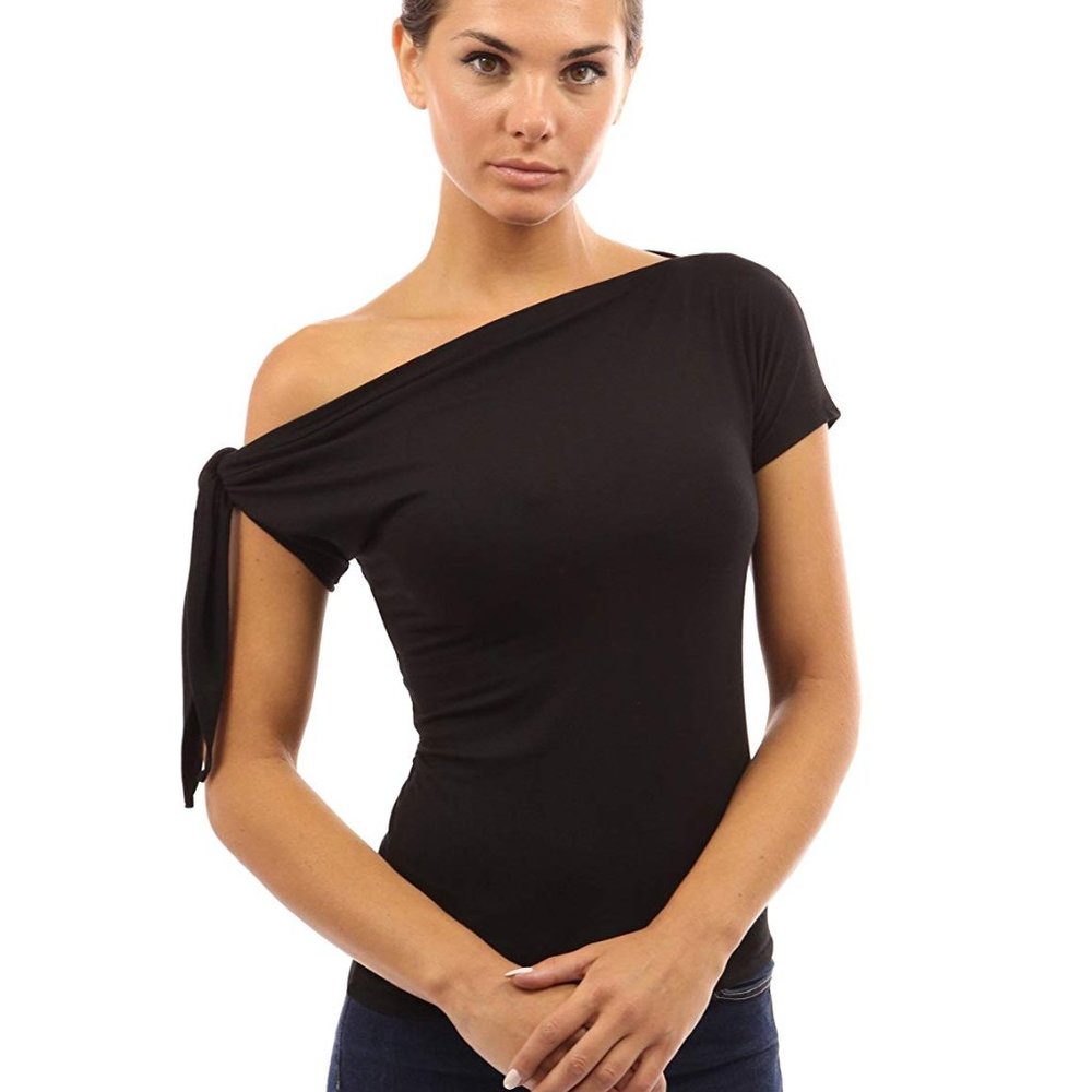 PattyBoutik NWT Tied One Shoulder Top Size XL